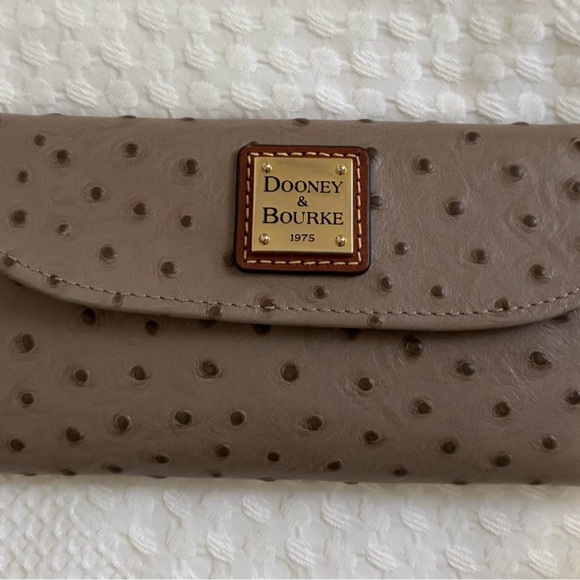 Dooney & Bourke Taupe Ostrich-Embossed Wallet - Picture 1 of 3